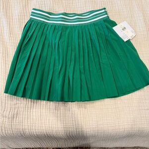 Green Pleated Women's Skirt